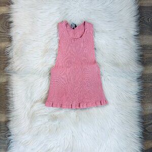 Zara Pink Fitted High Neck Ribbed Knit Tank Top *Excellent Condition*